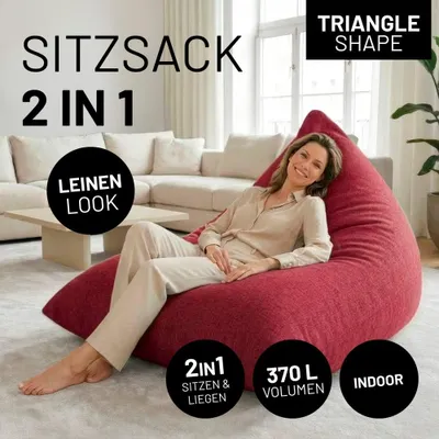 Produktbild von LUMALAND Sitzsack Triangle 370 L - bequem-stylisher Indoor Sofa Sessel Bean Bag