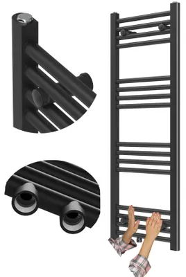 Obrázek produktu pro Granitan - Koupelnový radiátor - Žebříkový radiátor 110x40 cm - Radiátor černý - 372 W - RAVEN