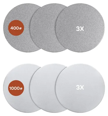 Produktbild von 6 Stück Scheiben für Rollschleifer Messerschärfer – Diamant #400 & Keramik #1000