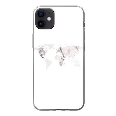 Produktbild von MuchoWow® Handyhülle Schutzhülle Hülle für iPhone 12 mini Weltkarte - Marmor - Weiß Silikon Softcase Handy Hülle - Bild
