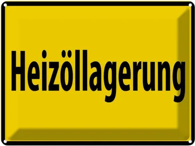 Produktbild von vianmo Blechschild 30x40 cm Heizöllagerung gelbes Warnschild Hinweisschild Sicherheit Vorsicht