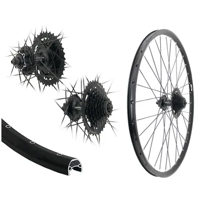 Produktbild von AGGRO-X 28 Zoll Alu Hinterrad 21-622 Laufrad Hohlkammer Shimano M475 Disk 6-Loch mit 8 Fach Zahnkranz Kassette HG31 24 Gang