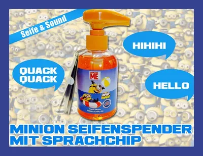 Immagine prodotto di Sapone liquido per lavare le mani con suono ridanciano per bambini 250 - Minions