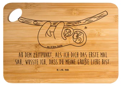 Produktbild von Mr. & Mrs. Panda schneidbrett Faultier Kind - Transparent - Geschenk, Baby, Mutter, Frühstücksbrettchen, Liebe, Holzbrett, Schneidebrett, Holzbrettchen, Hackbrett, Mama