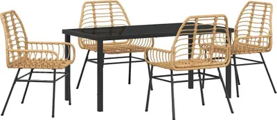 Immagine prodotto di vidaXL Set da pranzo da giardino 5 pezzi in polirattan marrone