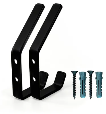 Wandhaken-Set 2er-Pack, 13 mm, schwarz, Stahl