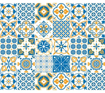 Produktbild von Selbstklebende Fliesenaufkleber für Küche und Bad – 30 Zementfliesenaufkleber, Azulejos Pacome Design – 30 Aufkleber, 20 x 20 cm