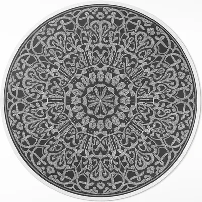 Produktbild von Orientalisches Mandala geometrisch arabesk– Vinylteppich – Indoor Teppich – Flur – Pflegeleicht – Runder Teppich – PVC Teppich – Outdoor Teppich – Pflegeleicht – fi 90cm