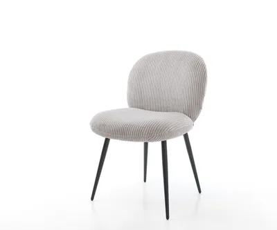 Produktbild von DELIFE Esszimmerstuhl Nube-Flex Cord Silbergrau 4-Fuß konisch Schwarz Taschenfederkern