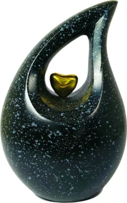 Produktbild von Teardrop Urne 800 ml - Handgefertigte Aluminium Urne für Menschliche und Tierasche -  Dekorationsurne