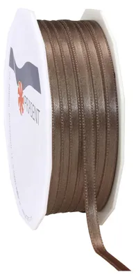 Geschenkband Polyester, Taupe, 50 m x 6 mm