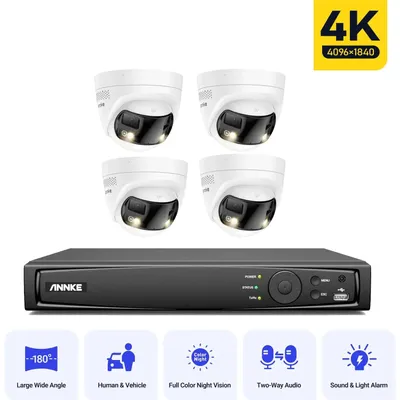 Productafbeelding van Beveiligingssysteem - CCTV Camera - Ultrabreed 180° Dual-Lens - AI Bewegingsdetectie Met Nachtzicht