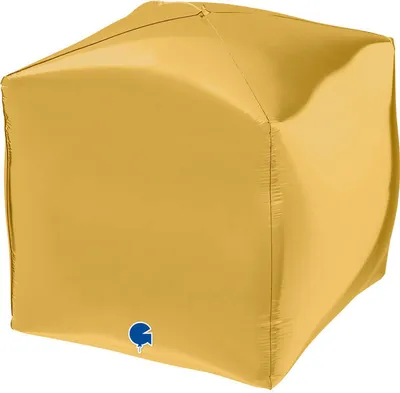 Zdjęcie produktu dla Balon foliowy sześcian 4D złoty, 15", ok. 38cm