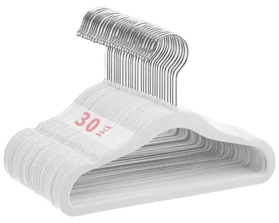 Immagine prodotto di Set di 30 appendiabiti antiscivolo per bambini (28 cm, bianco)