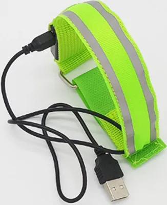 Produktbild von Led Armband Aufladbar Leuchtarmband Reflective Band USB Led Armbänder für Joggen Laufen Sport Grün