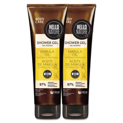 Produktbild von Duschgel Duschbad Herren Damen Shower Gel Waschmittel mit Marula Öl Bio Vegan, 2x 250ml