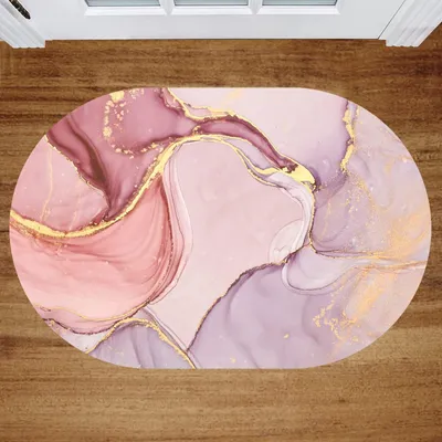 Image de Tapis ovale avec motif abstrait