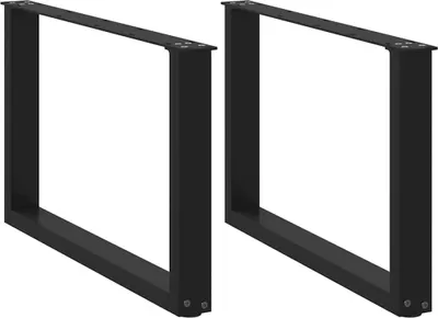 Image de Pieds de table basse en U 2 pièces Noir 70 x (42-43) cm Acier