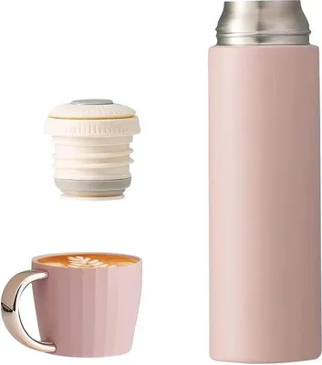 Produktbild von Famanu Thermosflasche 500 ml - Doppelwandig, rostfreies Edelstahl, rosa