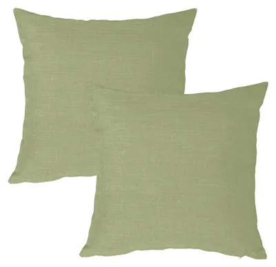 Produktbild von Kissenbezug 2er Set hellgrün 50x50 cm Struktur Leinenoptik Kissenhülle Deko Kissen