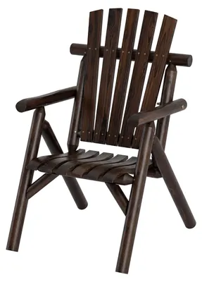 Obrázok produktu pre Záhradná stolička KOMFOTTEU, drevená, odolná voči poveternostným vplyvom, záhradné kreslo s opierkami, vysoká opierka a ergonomicky tvarované sedadlo, drevená stolička s nosnosťou do 150 kg