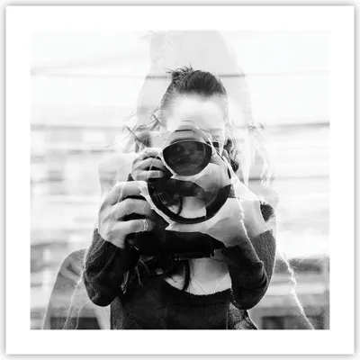 Produktbild von Poster - Poster ohne Rahmen - Fotograf Schwarzweiß Doppel - 50x50 cm - Wand Bild - Wanddeko - Wandbilder - Kunstposter - Wandposter - Bilder - Kunstdruck - Wanddekoration - Wandbild - P2XAC50x50-4586