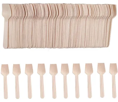 Holz-Esslöffel Set 100 Stück, 9,5 cm, biologisch abbaubar