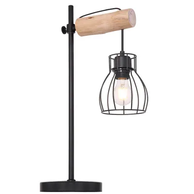 Produktbild von Tischleuchte, Metall, Holz, höhenverstellbar, H 55 cm