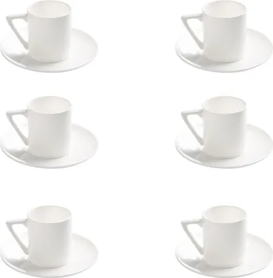 Produktbild von 6er-Set Espressotassen für Sublimation in 3oz/90ml - mit Unterteller