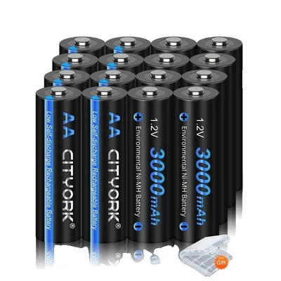 Obrázek produktu pro Dobíjecí baterie AA, kapacita 3000 mAh, ekologické řešení, 16 baterií AA