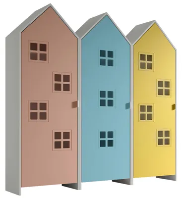 Produktbild von VIPACK - CASAMI BRUGES Set 3-tlg. best. aus: Schrank 1-trg. mit Front in Blau, Pink u. Gelb