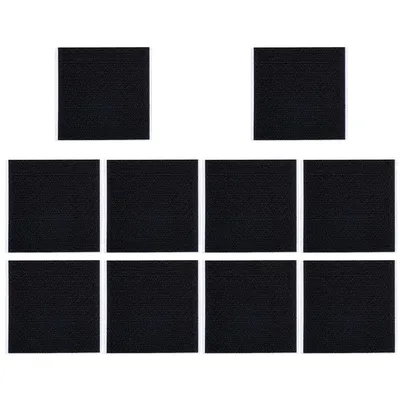 Produktbild von Selbstklebendes Klettband 10x10cm Schwarz, extra stark haftender Klettverschluss, wiederverwendbar, ohne Bohren, für Teppich, Möbel, Kabel & DIY