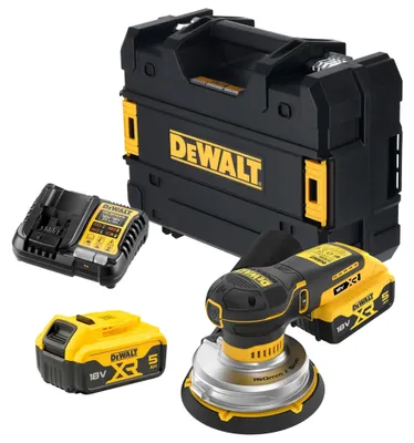 Imagen del producto de Lijadora excéntrica inalámbrica DeWalt DCW230P2 QW | 18V | 150 mm | Sistema de velcro | 2 baterías de 5,0Ah
