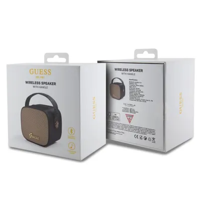 Zdjęcie produktu dla Guess Głośnik Bluetooth Guwsb2P4Smk Speaker Mini Czarny/Black 4G Leather Script Logo With Strap
