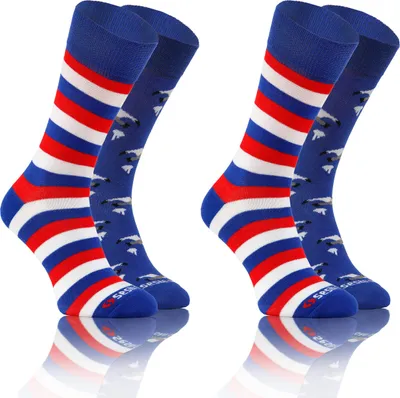 Produktbild von sesto senso Lustige Bunte Verschiedene Socken Baumwolle 2 Pack Uni Vogel 39-42 Möwe