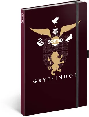 Produktbild von Notizbuch liniert mit Gummiband ca. A5 - Notizblock für Frauen, Mädchen, Jungen Teenager und Kinder - Schule und Büro Tagebuch Journal Notebook (Harry Potter - Gryffindor)