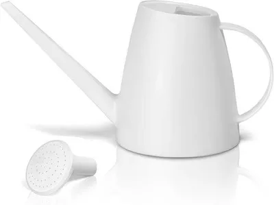 Zdjęcie produktu dla Kran plastikowy do użytku wewnętrznego - Kran z długim wężem do użytku wewnętrznego i zewnętrznego - Z odpinanym wylotem natryskowym - Do podlewania roślin i prac w ogrodzie - Pojemność: 1,8 litra - Kolor: biały