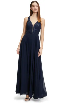 Produktbild von Vera Mont Damen Abendkleid mit Pailletten Night Sky,38