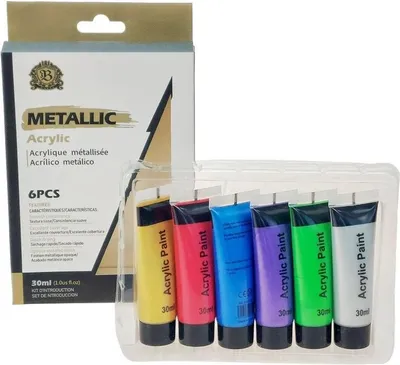 Produktbild von Acrylfarben-Set 6er-Set, lebendige Farbtöne, hohe Qualität und Langlebigkeit