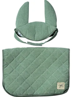 Produktbild von byAstrup Schabracke und Fliegenhaube Corduroy Hobby Horse Saddle Pad Green