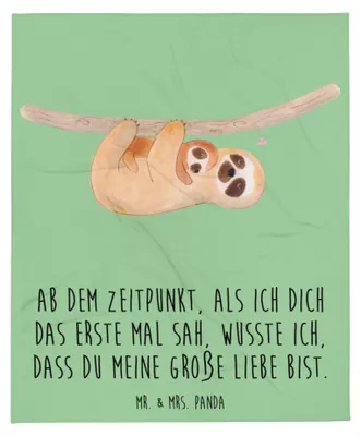 Produktbild von Mr. & Mrs. Panda Decke Faultier Kind - Tropengrün - Geschenk, Bettdecke, Liebe, Mama, Tagesdecke, Baby, Sofaüberwurf, Kuscheldecke, Mutter, Plaid