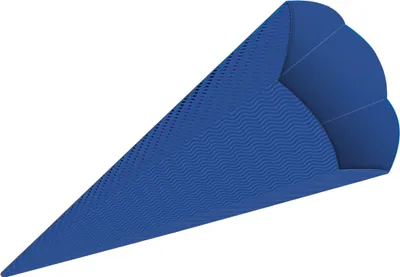 Produktbild von 3D Color Schultüten Bastelwellpappe 68CM BLAU - Schultüten Rohling zum Basteln