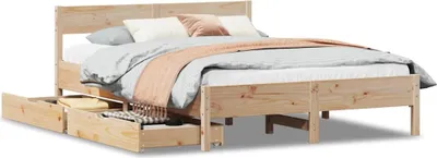Produktbild von vidaXL Massivholzbett ohne Matratze 135x190 cm Kiefernholz