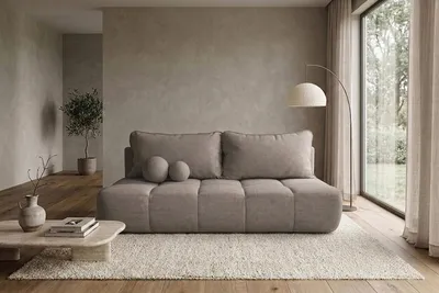 Productafbeelding van Kaiser Möbel sofa met slaapfunctie en opbergruimte, bekleed met stof Verita, warmbeige, model COCO
