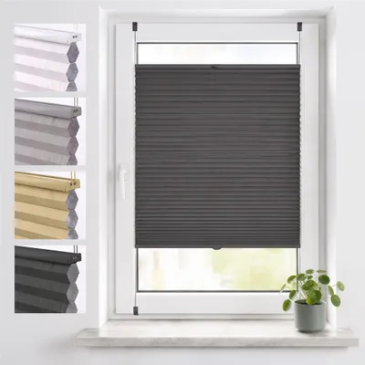 Produktbild von Sonello Wabenplissee Klemmfix ohne Bohren 70cm x 220cm Anthrazit Verdunklung Plisseerollo für Tür & Fenster