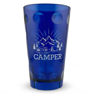 Camper Dubbebecher 0,5 Liter (Blau) - Plastikbecher, Trinkbecher ideal für Camping