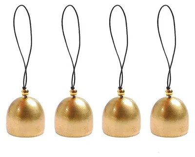 4 Vintage Jingle Glocken Gold 2,85 cm DIY Deko