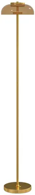 Produktbild von LED Stehlampe Wohnzimmer, Stehleuchte mit 3000 K warmem Licht, Fußschalter, 25 x 25 x 134 cm, Messing
