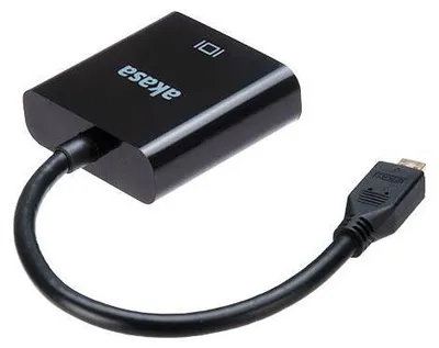 Image de Akasa AK-CBHD21-15BK Adaptateur de câble vidéo 0,15 m HDMI type D (microphone) VGA (D-Sub) Noir (AK-CBHD21-15BK)