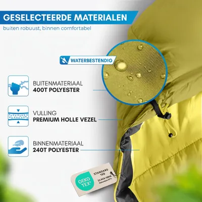 Produktbild von Schlafsack Mumienschlafsack ultraleicht 900 g, 3 Jahreszeiten, für Camping